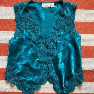 Victoria Secret vintage teal lace vest